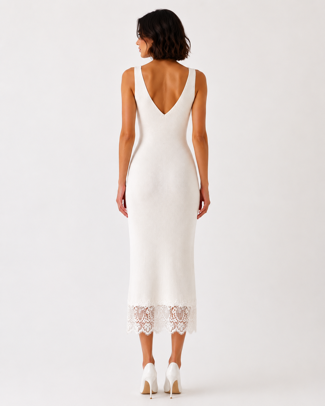 Lace Trim Knit Dress