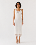 Lace Trim Knit Dress