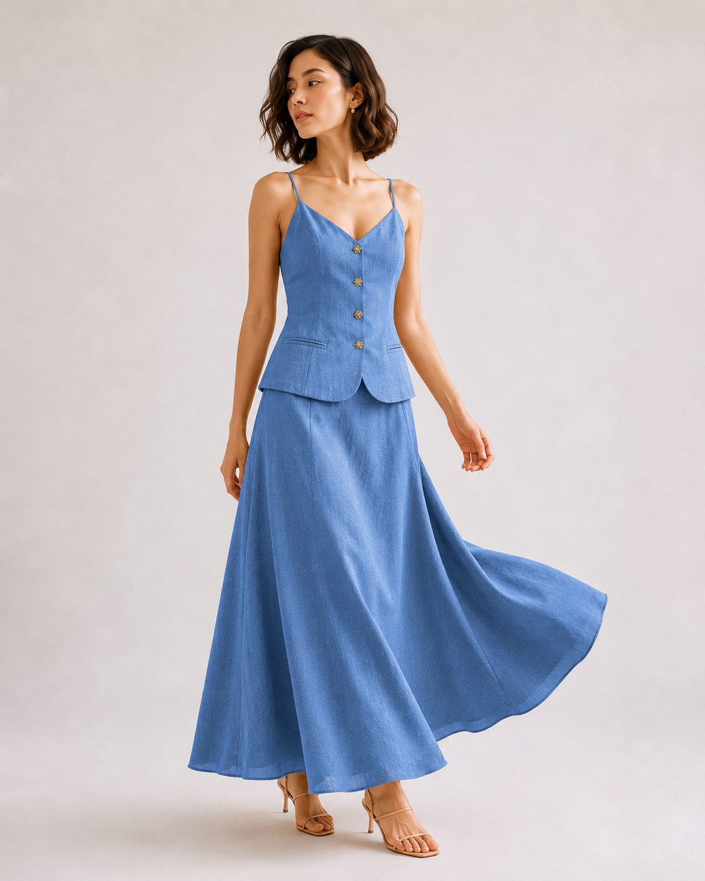 Hook-Closure Midi Dress
