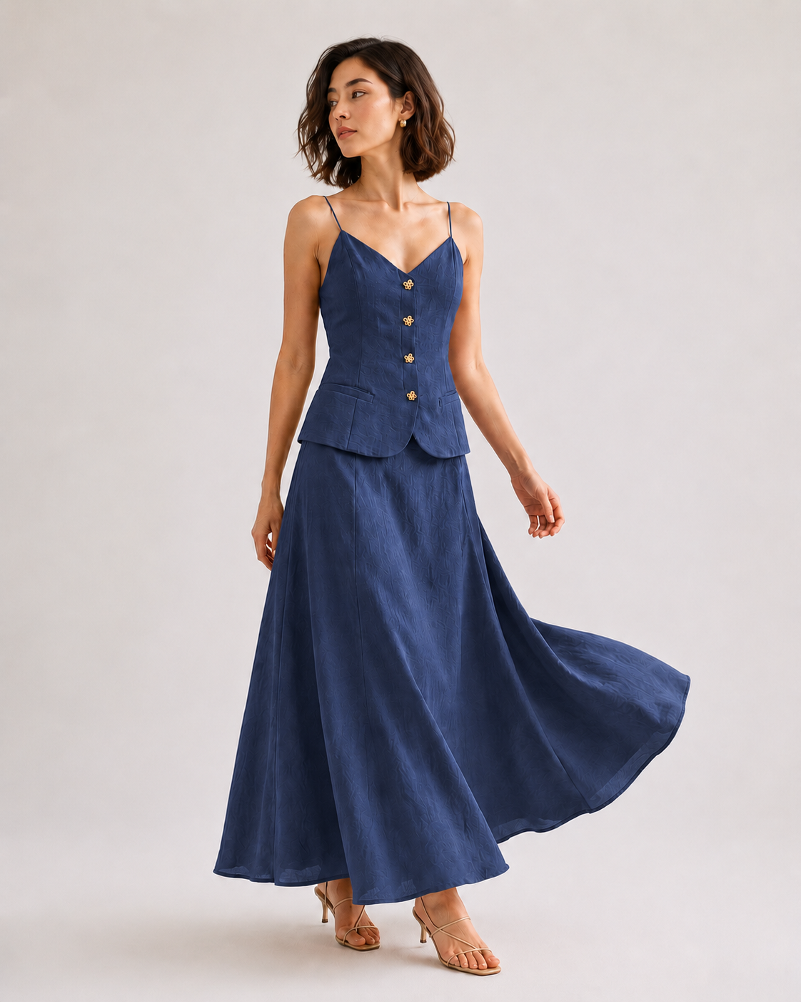 Hook-Closure Midi Dress