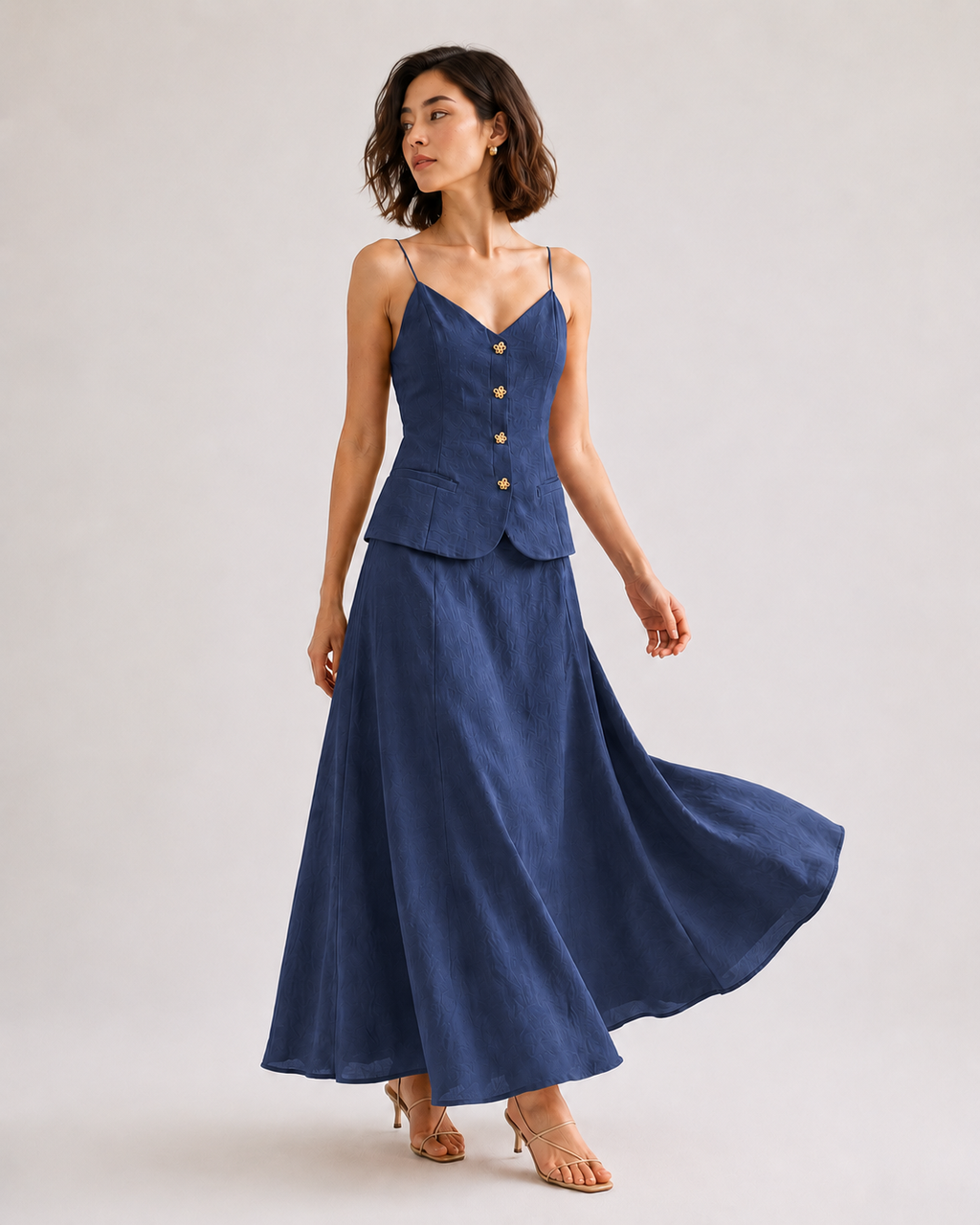 Hook-Closure Midi Dress