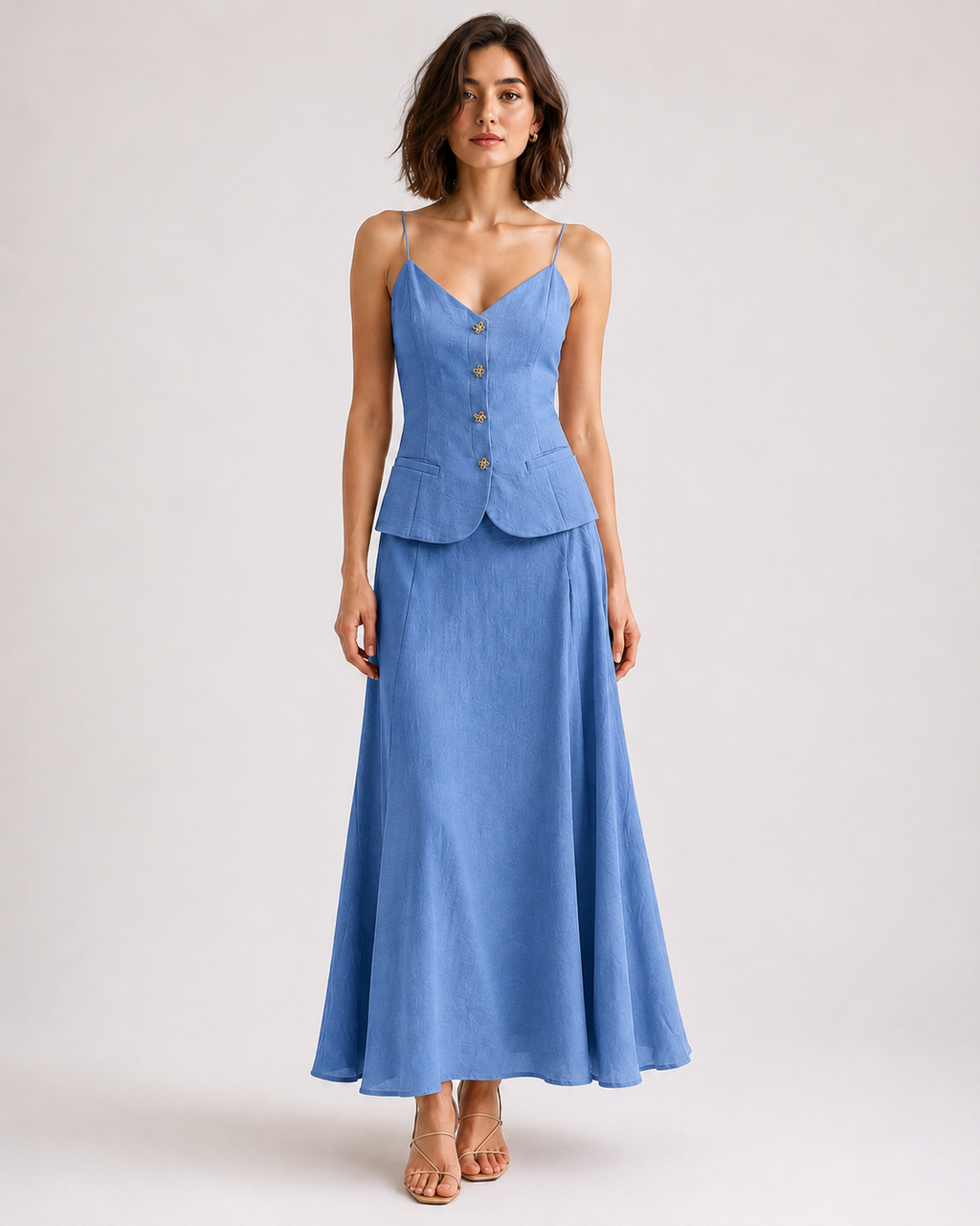 Hook-Closure Midi Dress