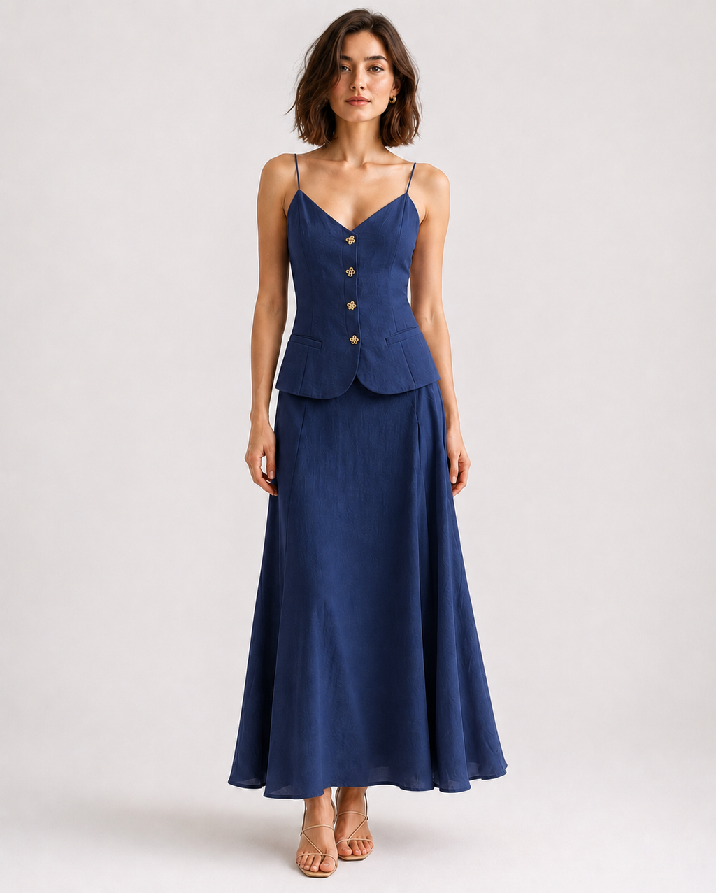 Hook-Closure Midi Dress