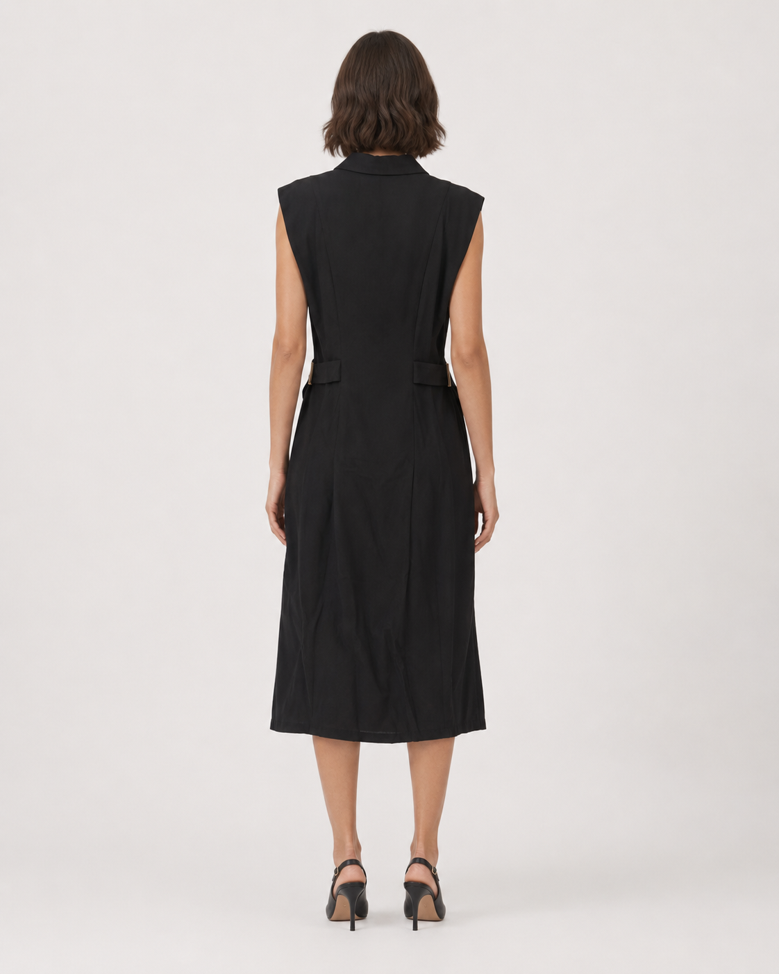 Utility Shirt Dress with Gold Hardware