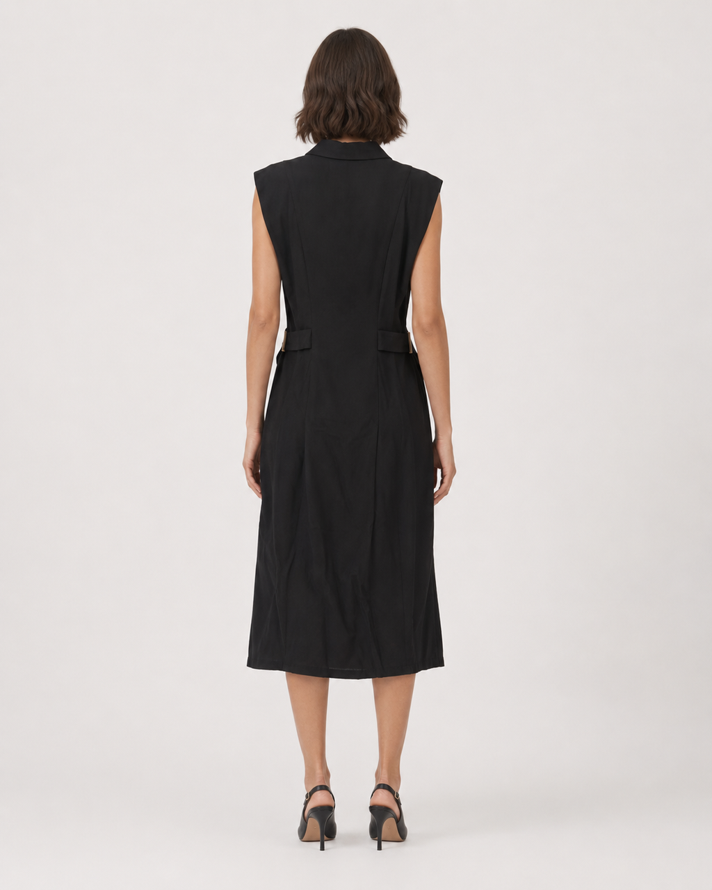 Utility Shirt Dress with Gold Hardware