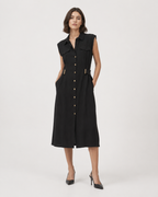 Utility Shirt Dress with Gold Hardware