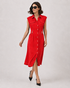 Utility Shirt Dress with Gold Hardware
