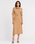 Belted Safari Shirt Dress