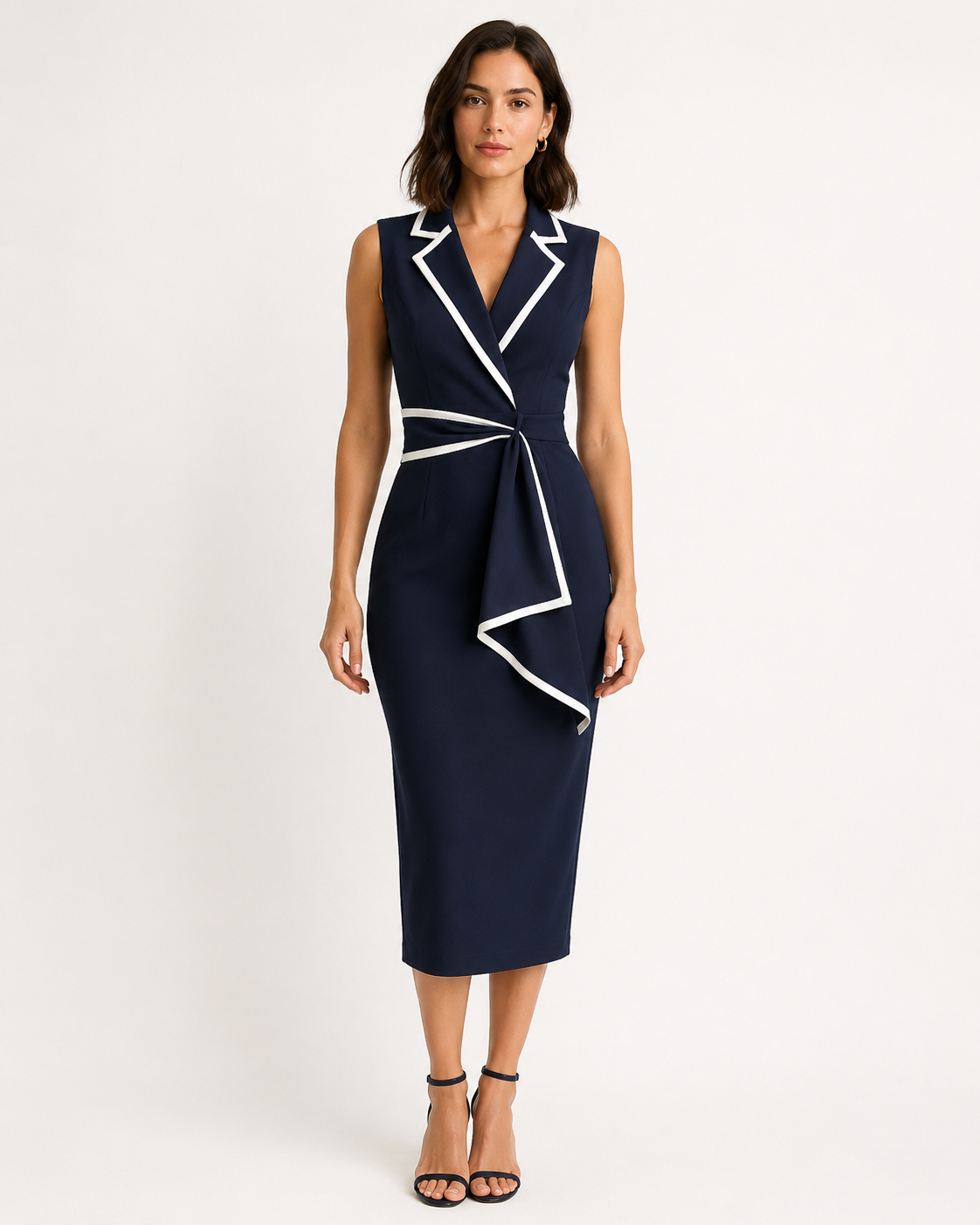 Sleeveless Contrast Blazer Dress