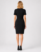 Gathered Buckle Detail Sheath Dress