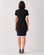 Contrast Trim Blazer Dress