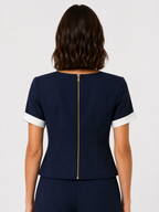 Contrast Lapel Short Jacket