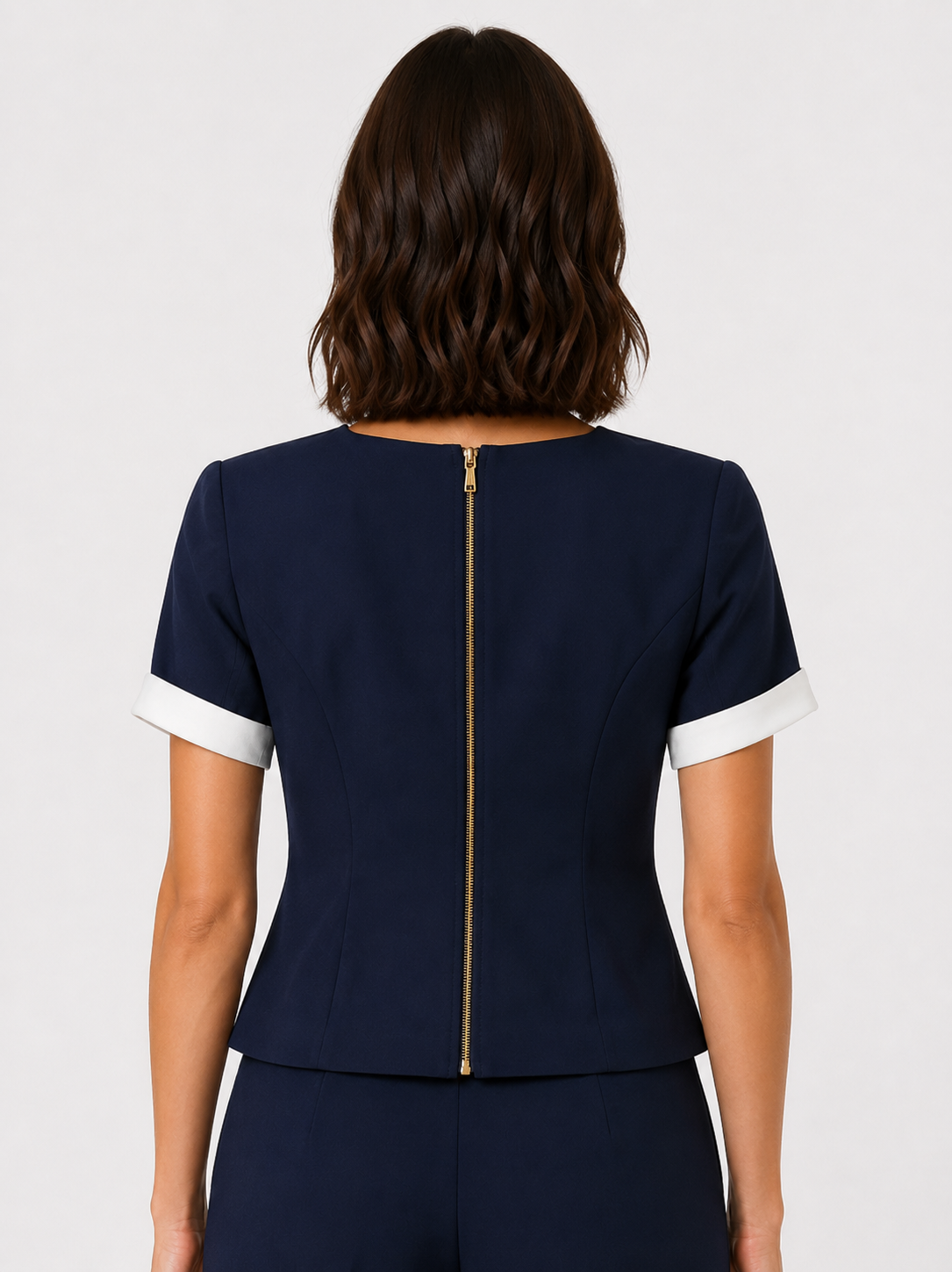 Contrast Lapel Short Jacket