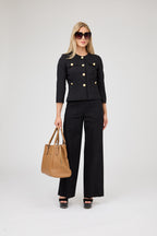 Gold Button Cropped Jacket