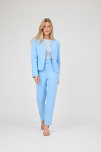 Collarless Open-Front Blazer