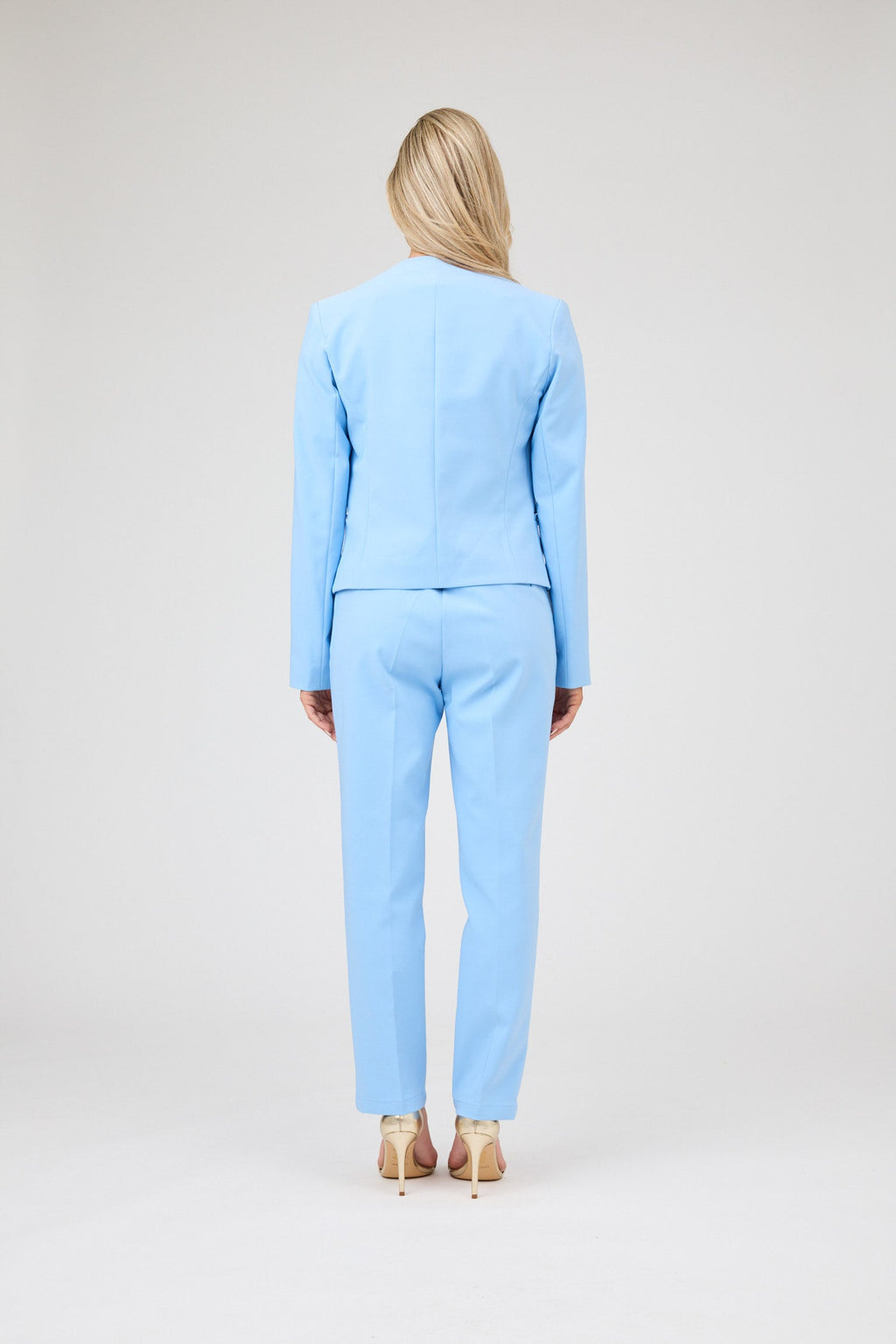 Collarless Open-Front Blazer